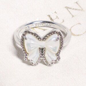 Haley Bow Band Ring Ivory Mother-of-Pearl Silver Size #7